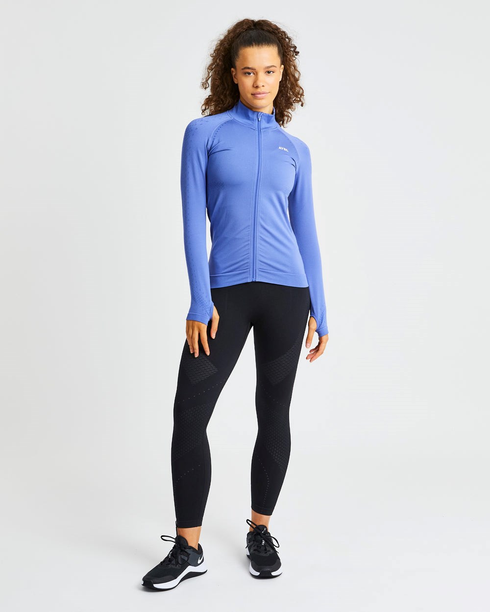 AYBL Ignite Seamless Zip Jacket Blå | 9741-IKZLQ