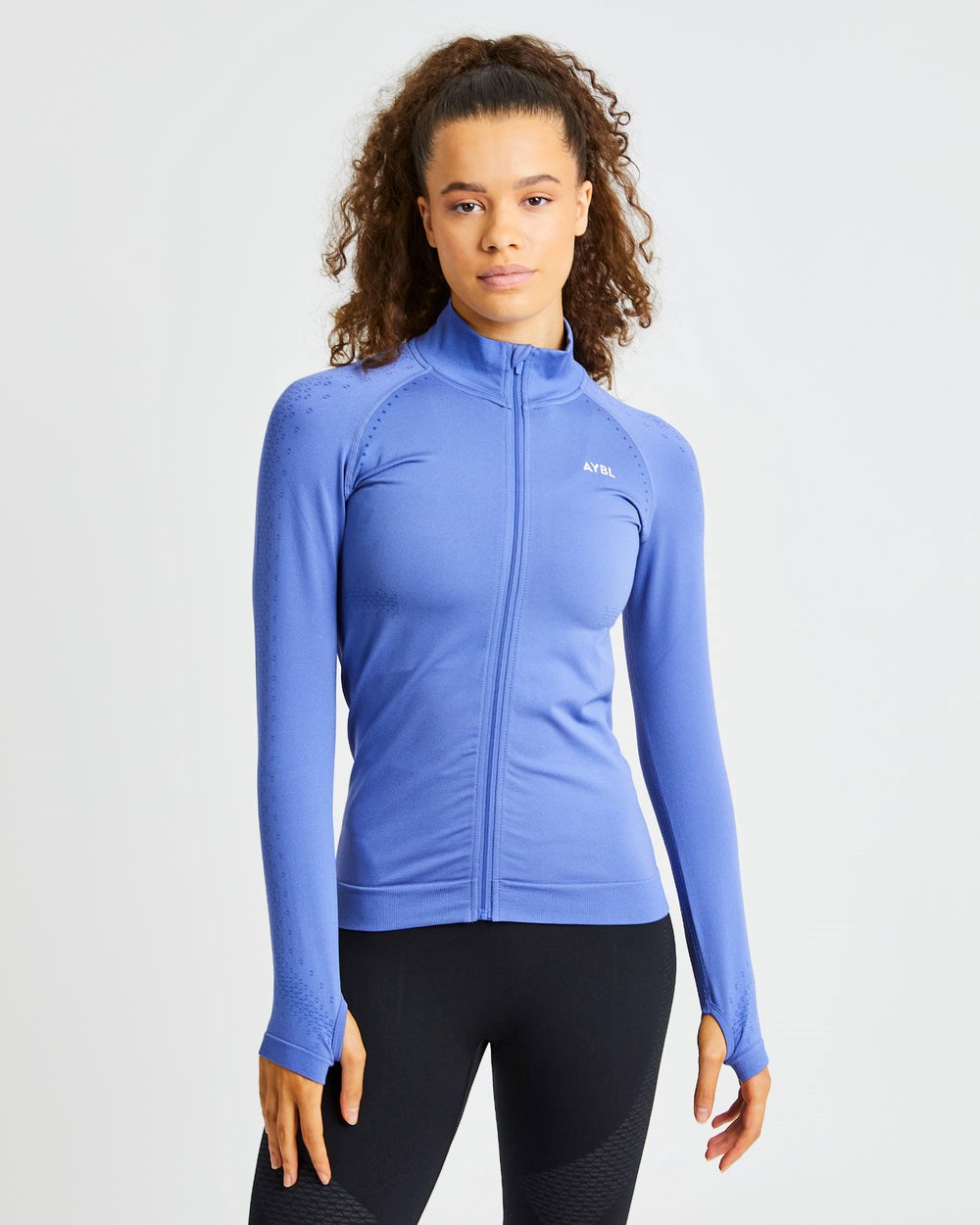 AYBL Ignite Seamless Zip Jacket Blå | 9741-IKZLQ