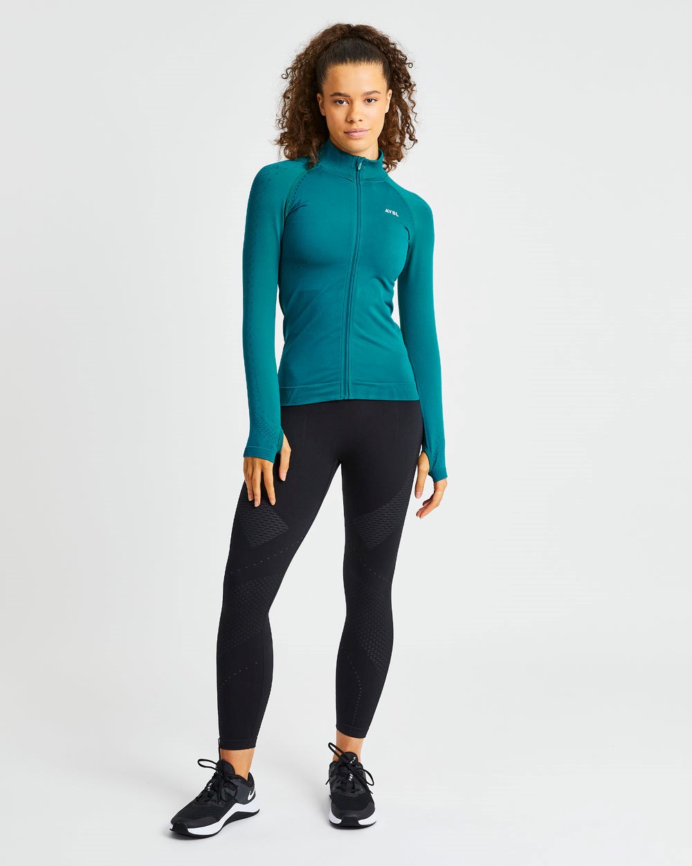 AYBL Ignite Seamless Zip Jacket Hyper Teal | 6021-XPSVI