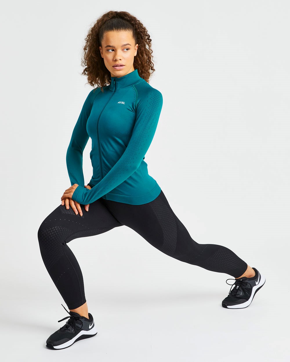 AYBL Ignite Seamless Zip Jacket Hyper Teal | 6021-XPSVI