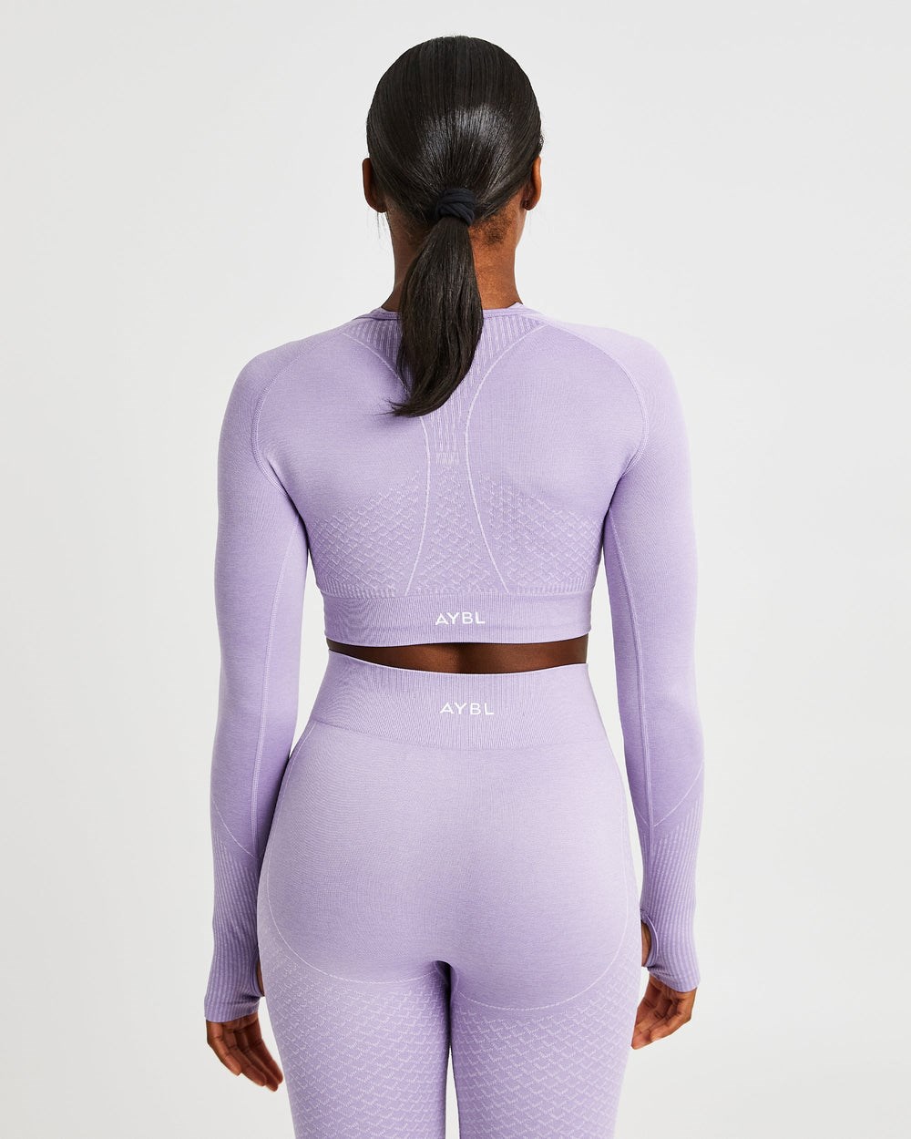 AYBL Impact Seamless Long Sleeve Crop Top Lilac | 1075-SHIOP