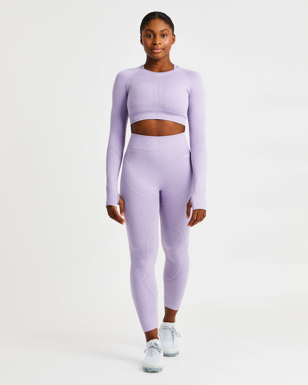 AYBL Impact Seamless Long Sleeve Crop Top Lilac | 1075-SHIOP