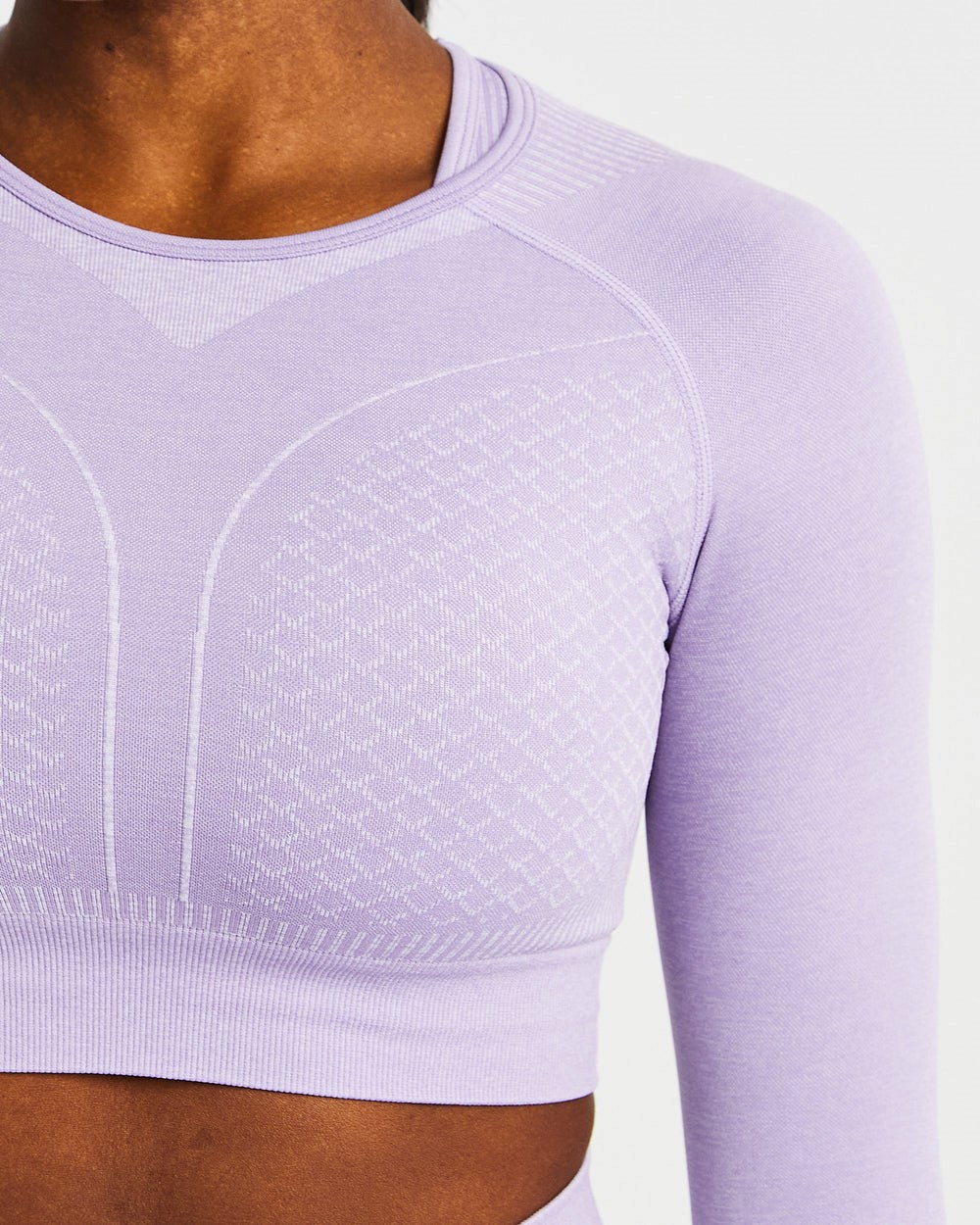 AYBL Impact Seamless Long Sleeve Crop Top Lilac | 1075-SHIOP