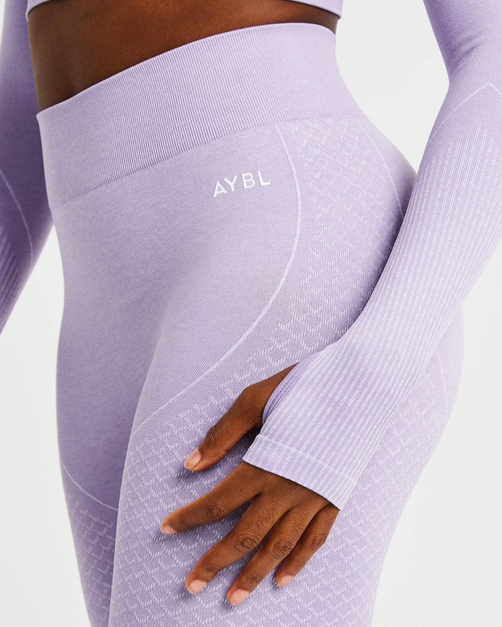 AYBL Impact Seamless Long Sleeve Crop Top Lilac | 1075-SHIOP