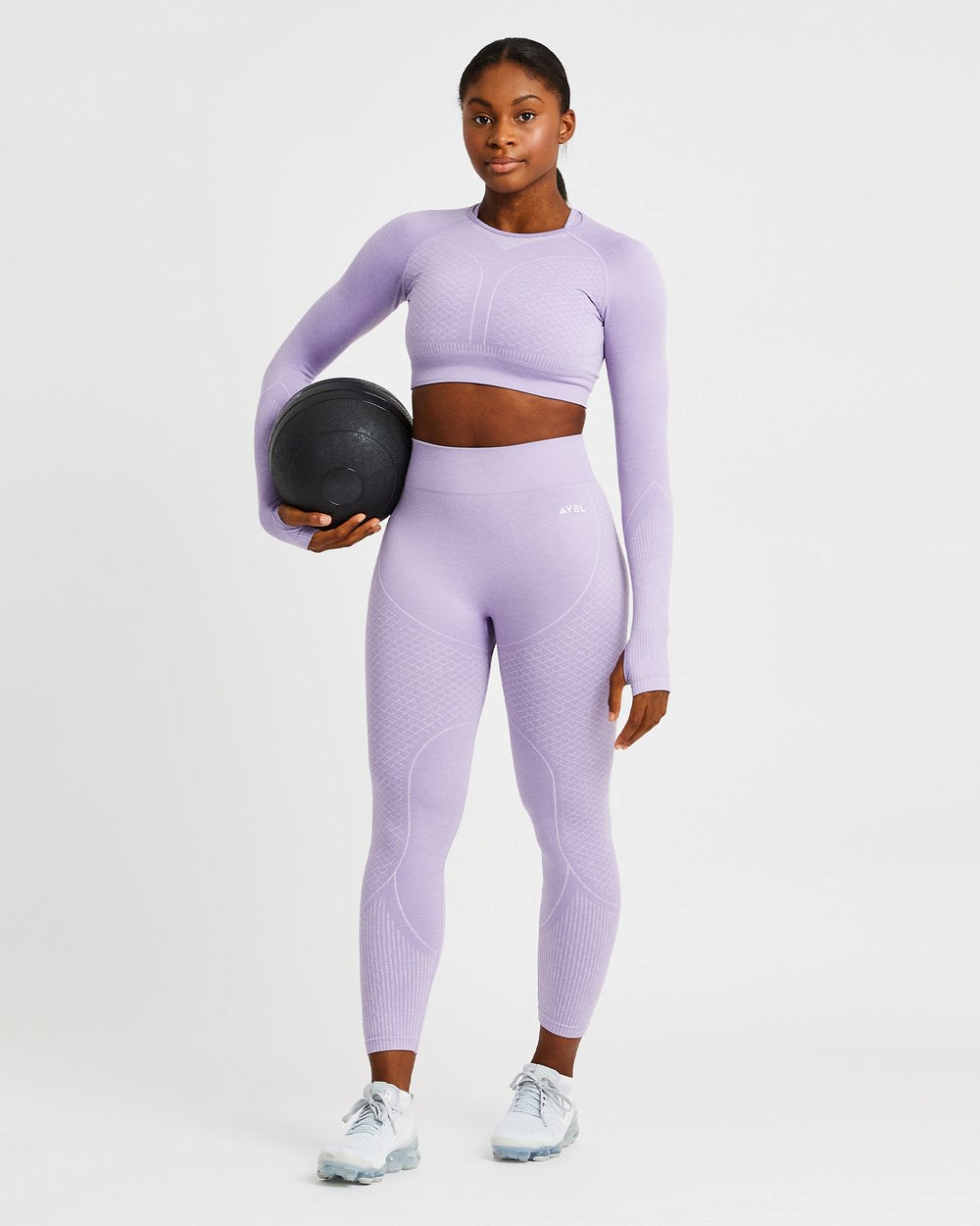 AYBL Impact Seamless Long Sleeve Crop Top Lilac | 1075-SHIOP