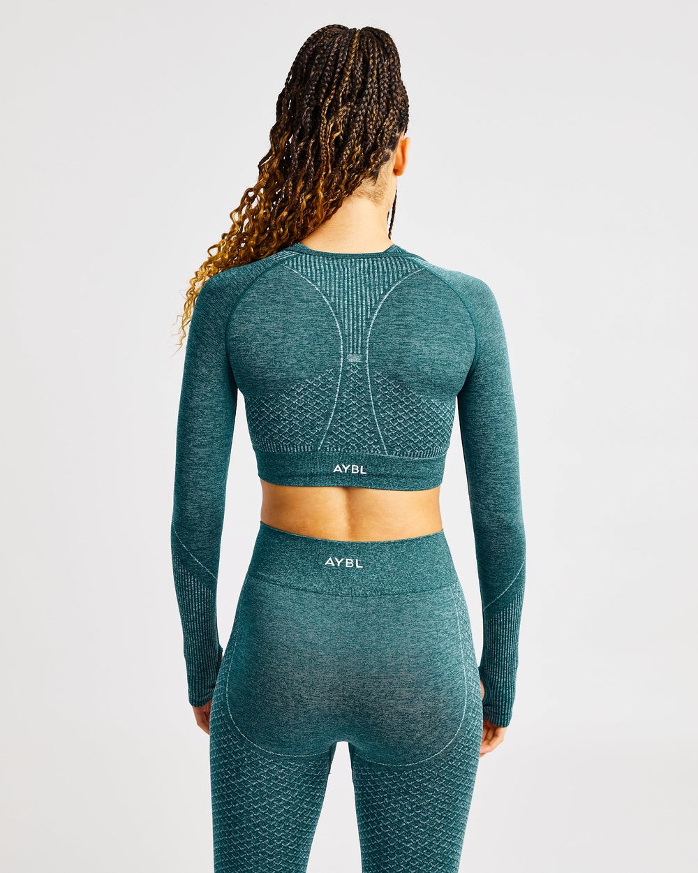 AYBL Impact Seamless Long Sleeve Crop Top Gröna | 3297-OZWGT