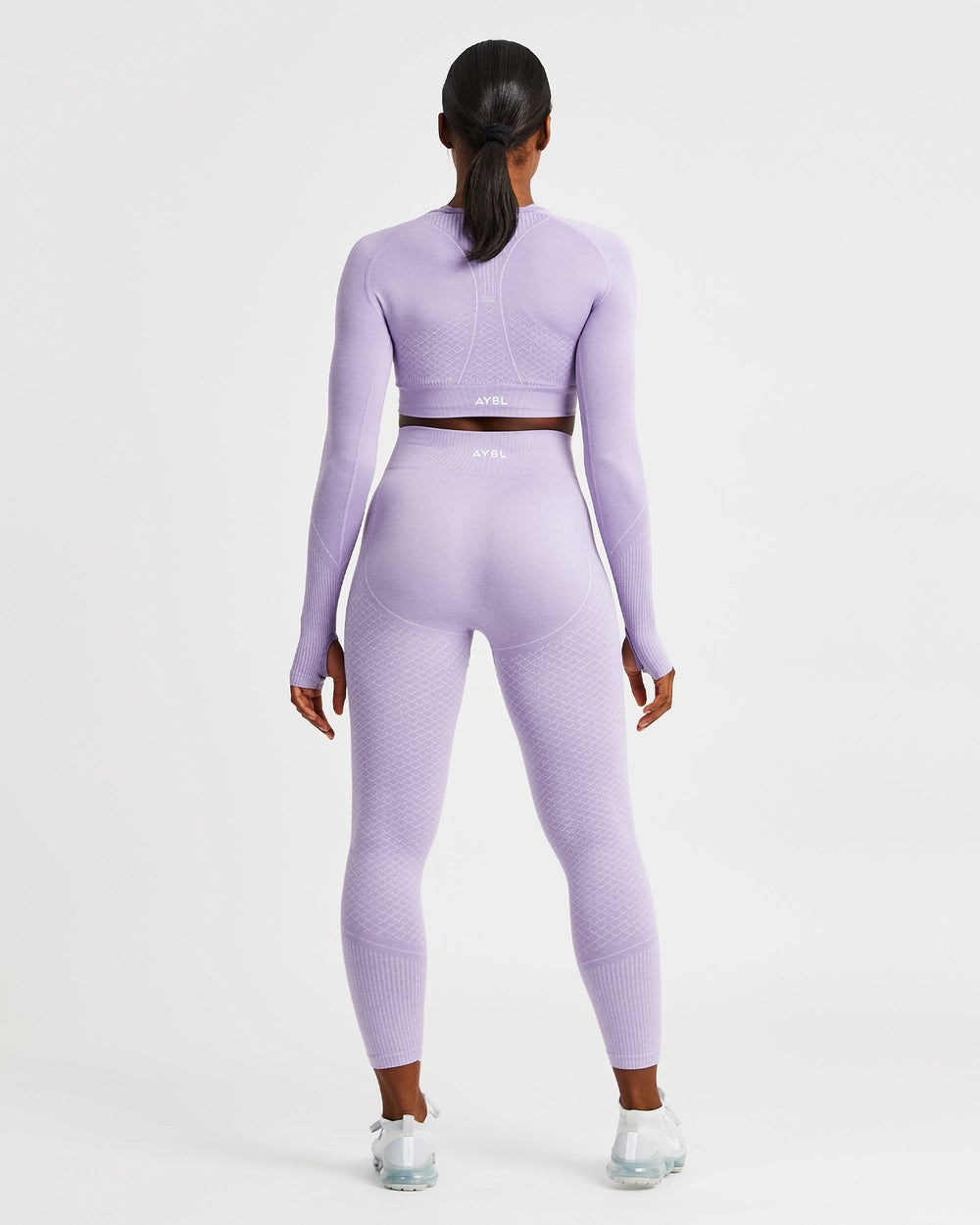 AYBL Impact Seamless Long Sleeve Crop Top Lilac | 8126-LGCPF