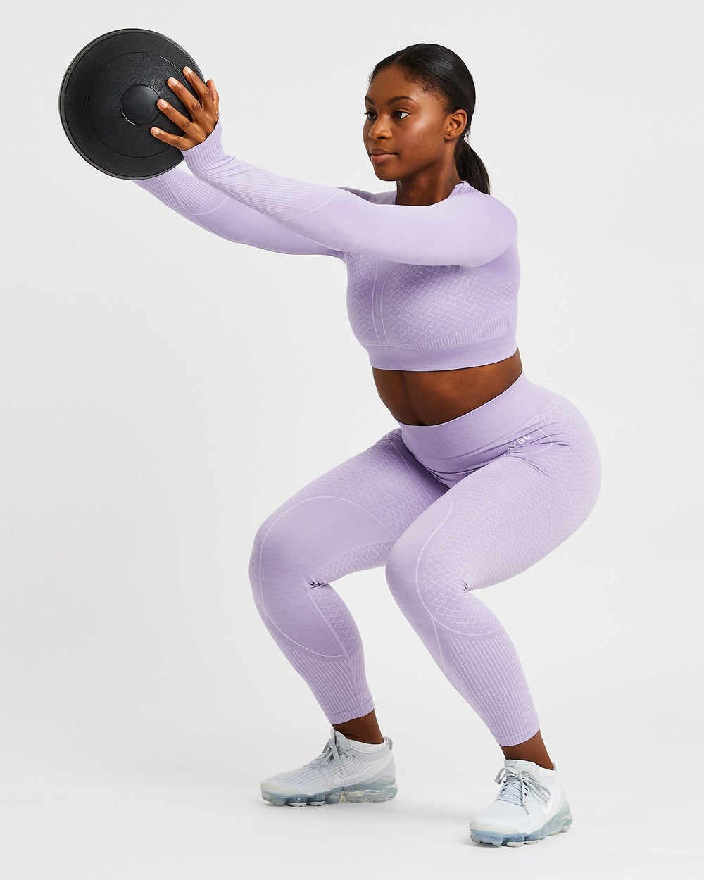 AYBL Impact Seamless Long Sleeve Crop Top Lilac | 8126-LGCPF