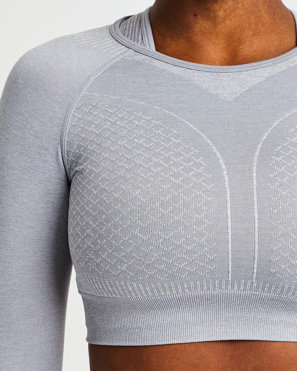 AYBL Impact Seamless Long Sleeve Crop Top Grå | 9607-XEKUI