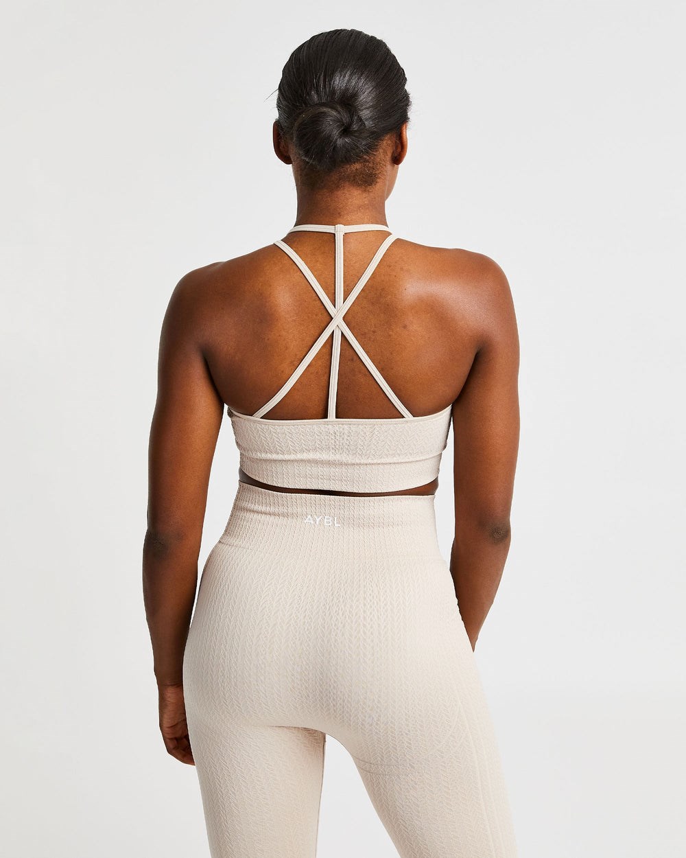 AYBL Luxe Seamless Crop Tank Top Sand | 0376-YJIMR