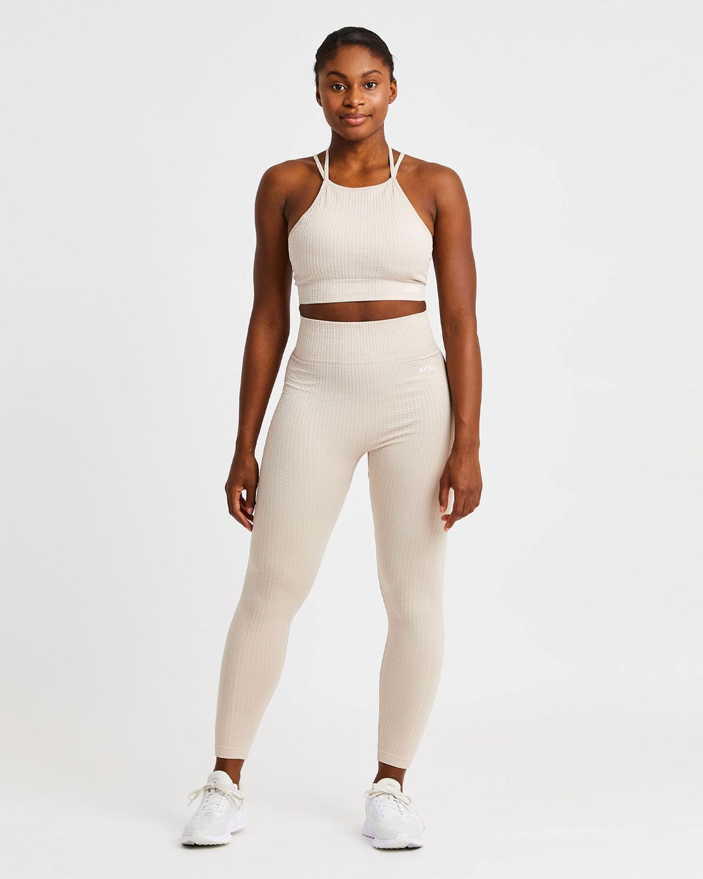 AYBL Luxe Seamless Crop Tank Top Sand | 0376-YJIMR