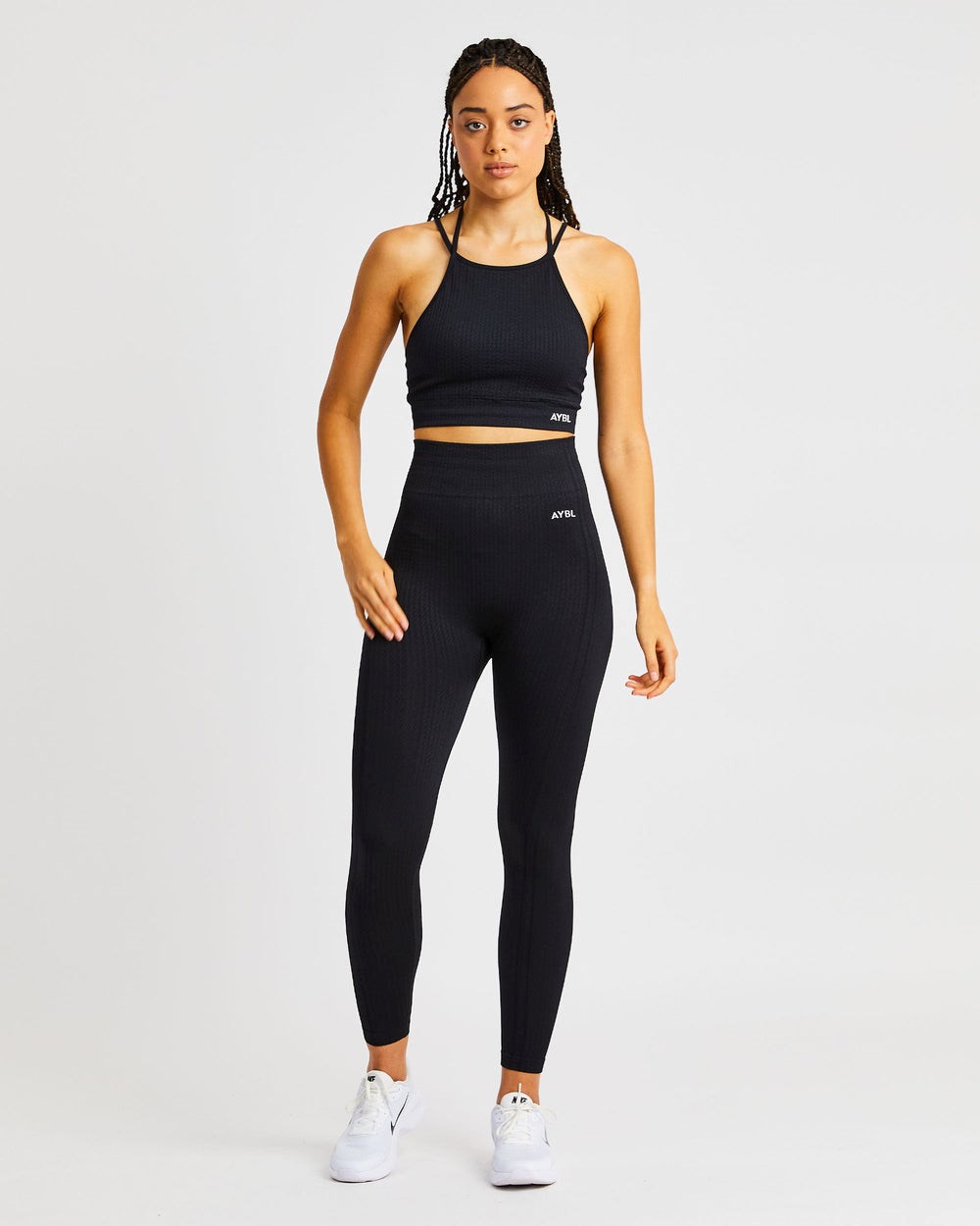 AYBL Luxe Seamless Crop Tank Top Svarta | 3840-YQMNJ