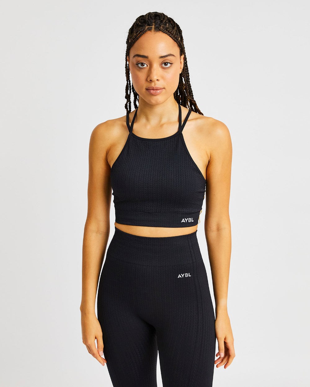 AYBL Luxe Seamless Crop Tank Top Svarta | 3840-YQMNJ