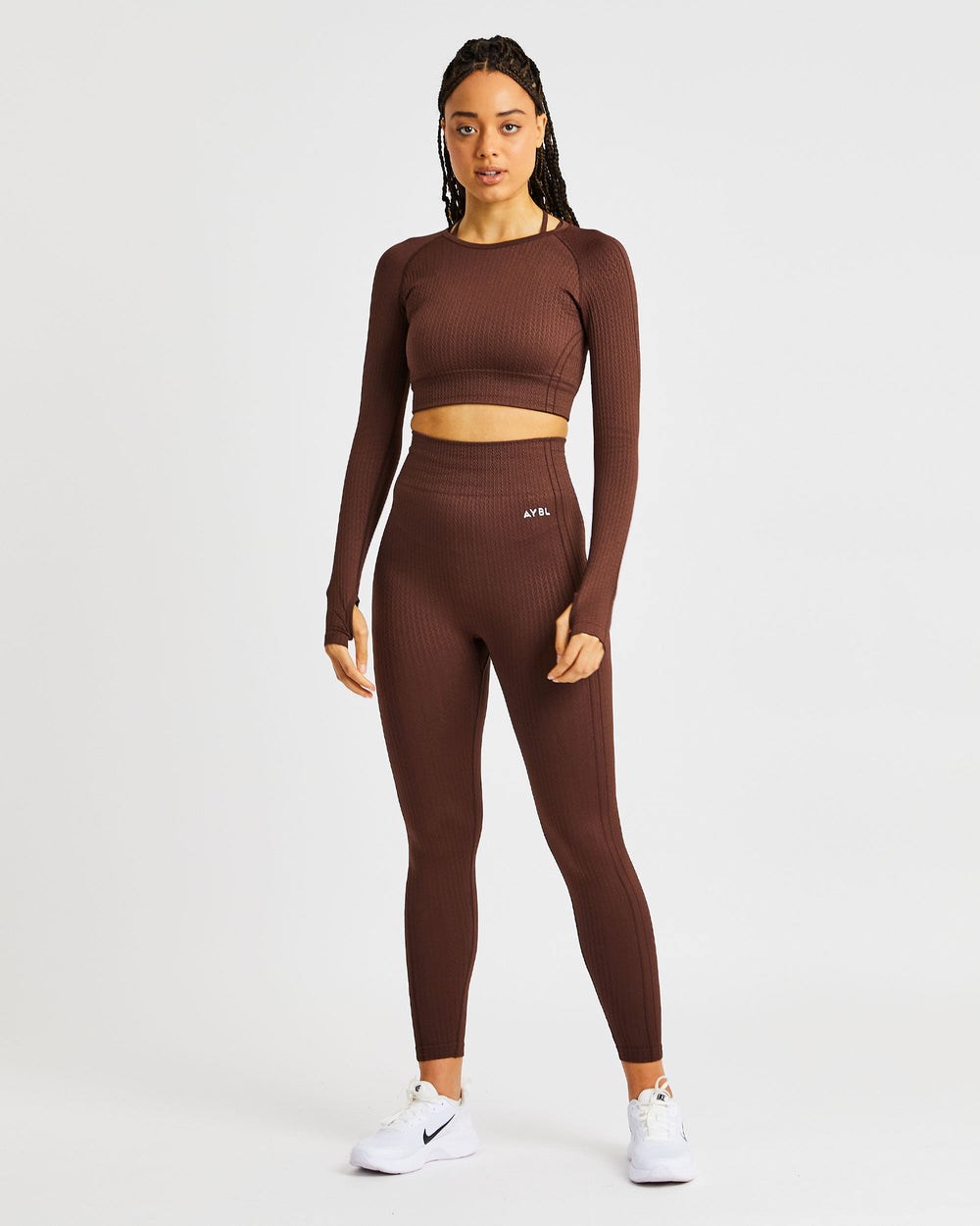 AYBL Luxe Seamless Long Sleeve Crop Top Bruna | 3648-JBTGL