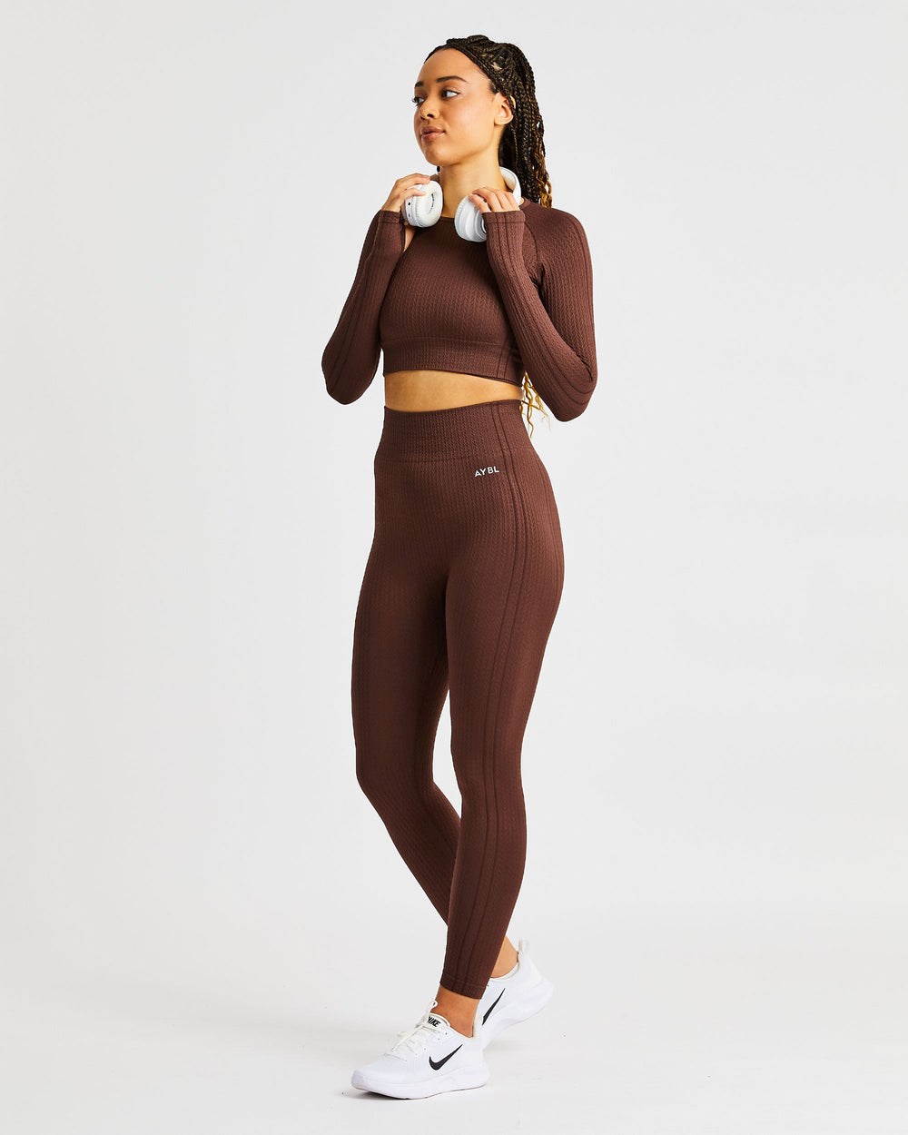 AYBL Luxe Seamless Long Sleeve Crop Top Bruna | 3648-JBTGL