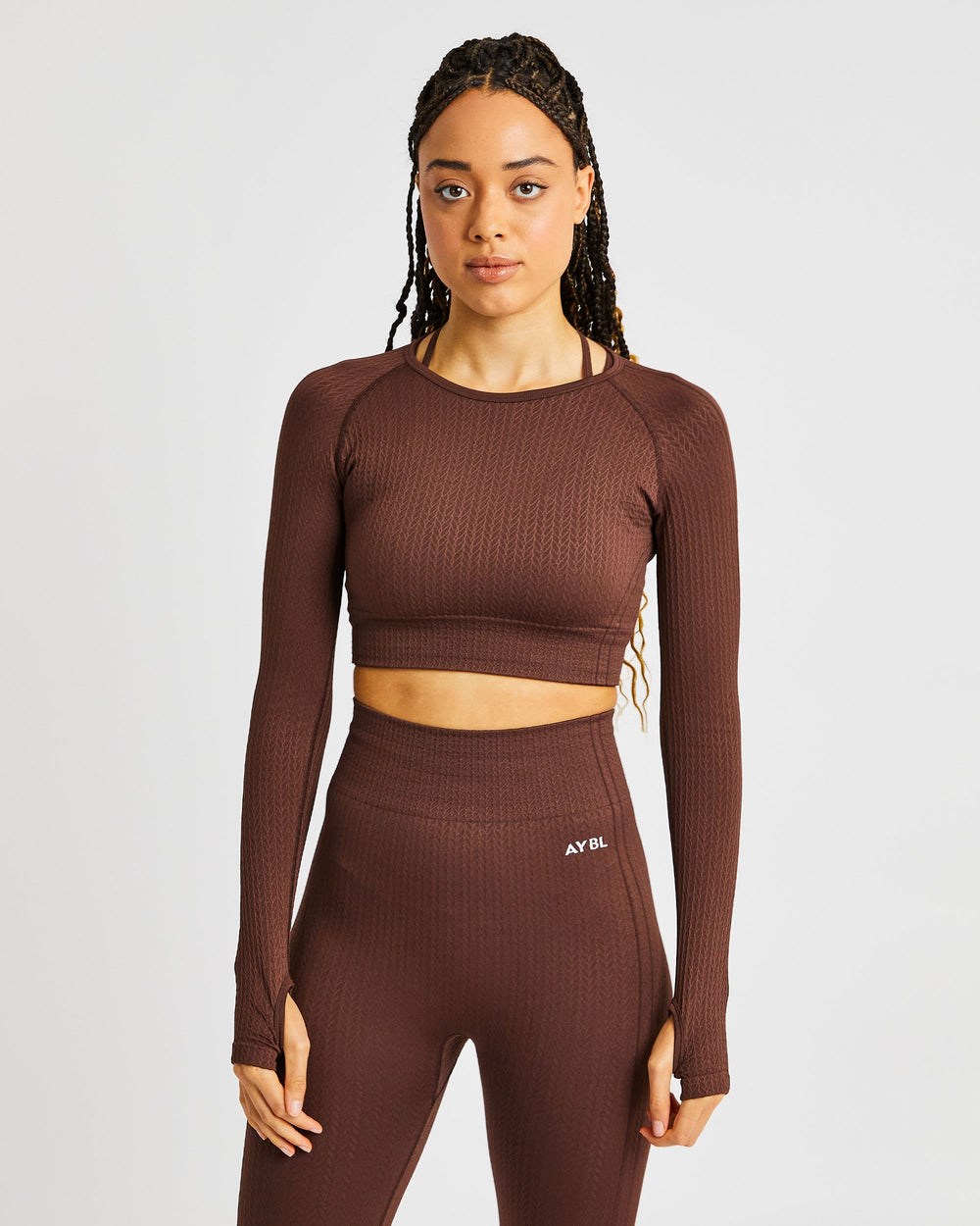 AYBL Luxe Seamless Long Sleeve Crop Top Bruna | 3648-JBTGL