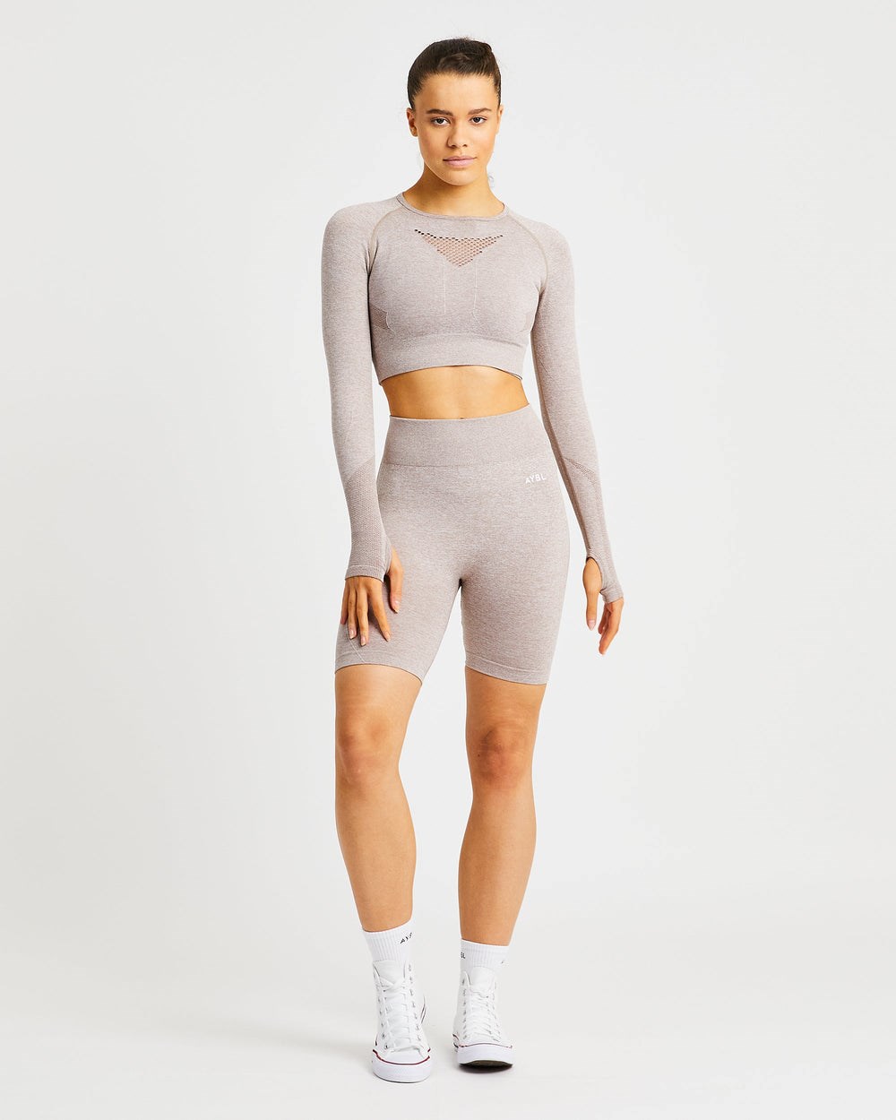 AYBL Motion Seamless Cycling Shorts Beige | 1074-IOHWD