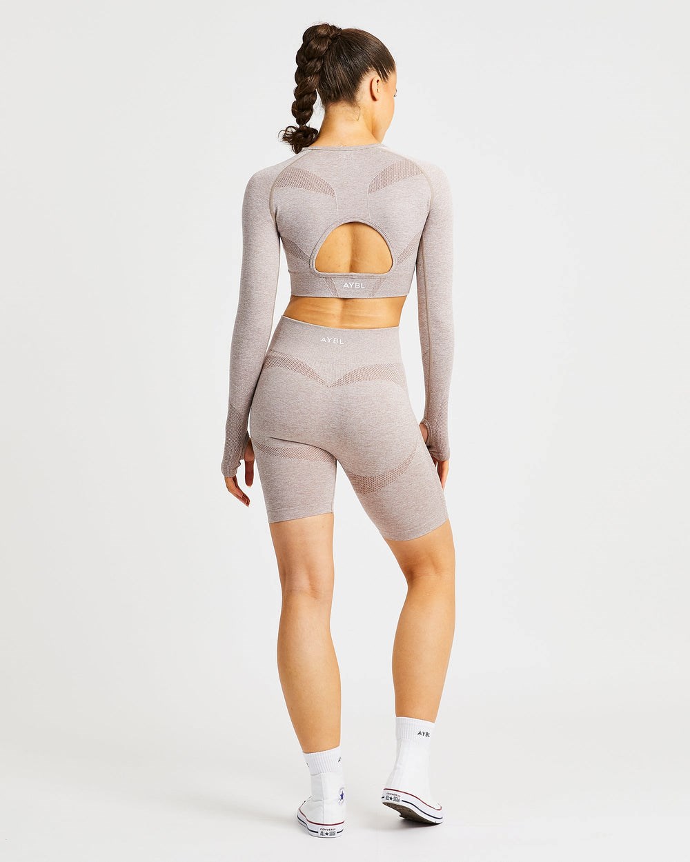 AYBL Motion Seamless Cycling Shorts Beige | 1074-IOHWD