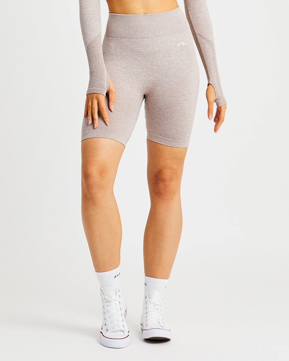 AYBL Motion Seamless Cycling Shorts Beige | 1074-IOHWD