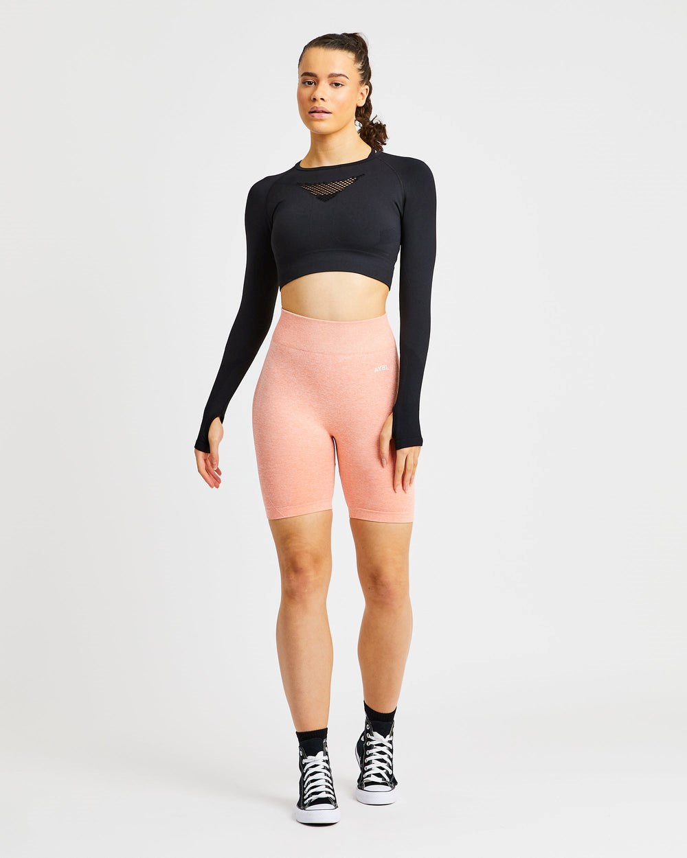 AYBL Motion Seamless Cycling Shorts Peach Marl | 6571-KFUOS