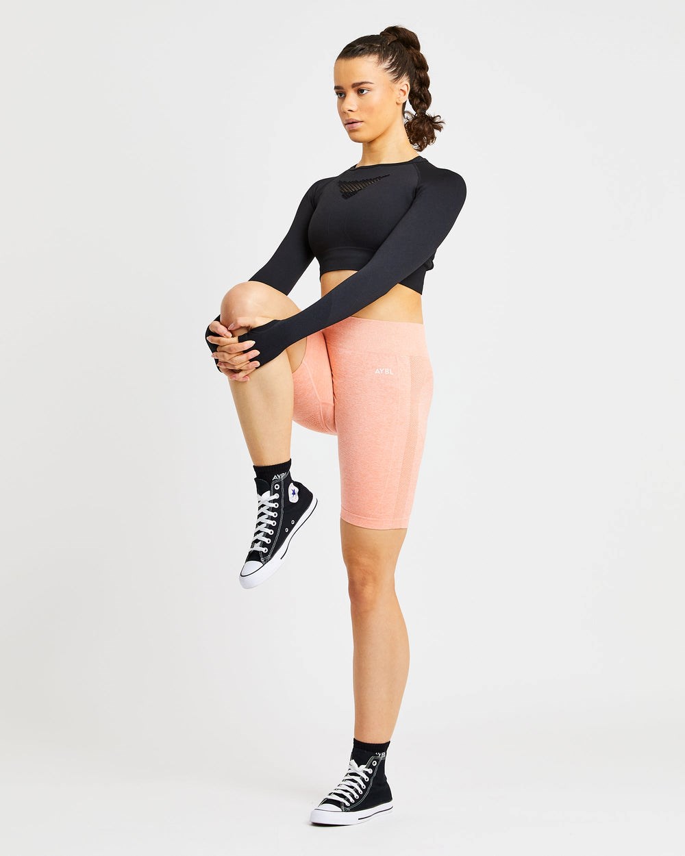 AYBL Motion Seamless Cycling Shorts Peach Marl | 6571-KFUOS