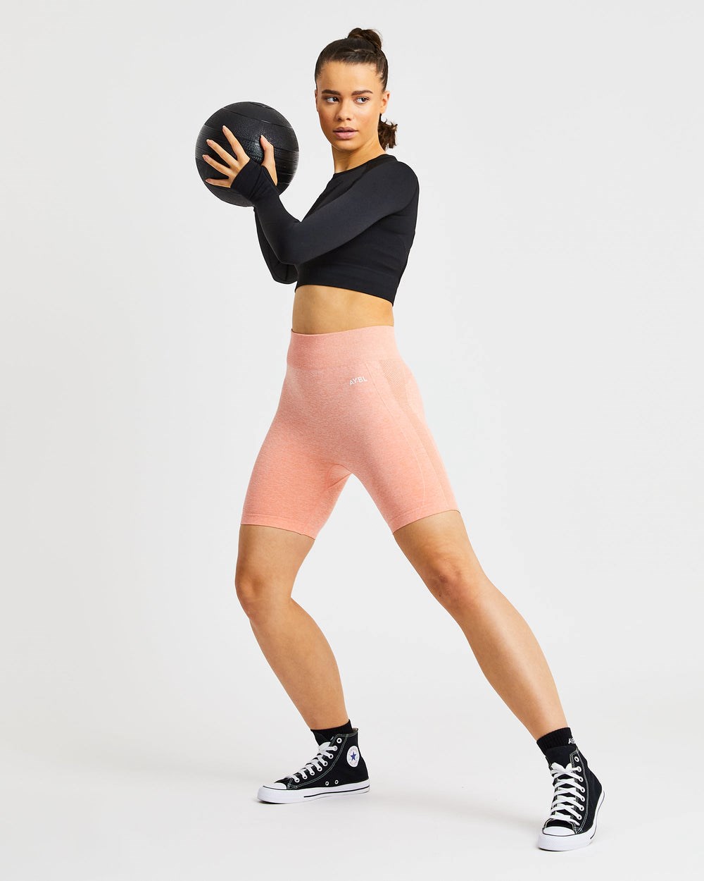 AYBL Motion Seamless Cycling Shorts Peach Marl | 6571-KFUOS