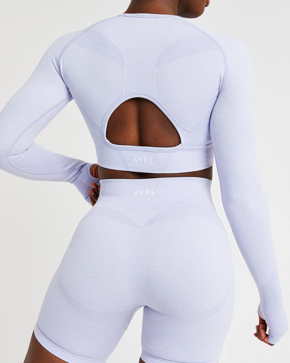 AYBL Motion Seamless Long Sleeve Crop Top Blå | 0876-NBHFO