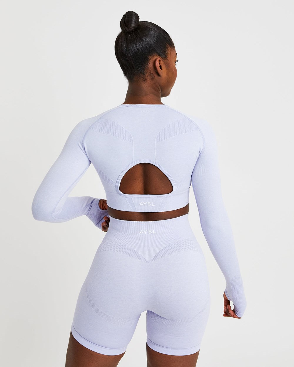 AYBL Motion Seamless Long Sleeve Crop Top Blå | 3168-ENVYT