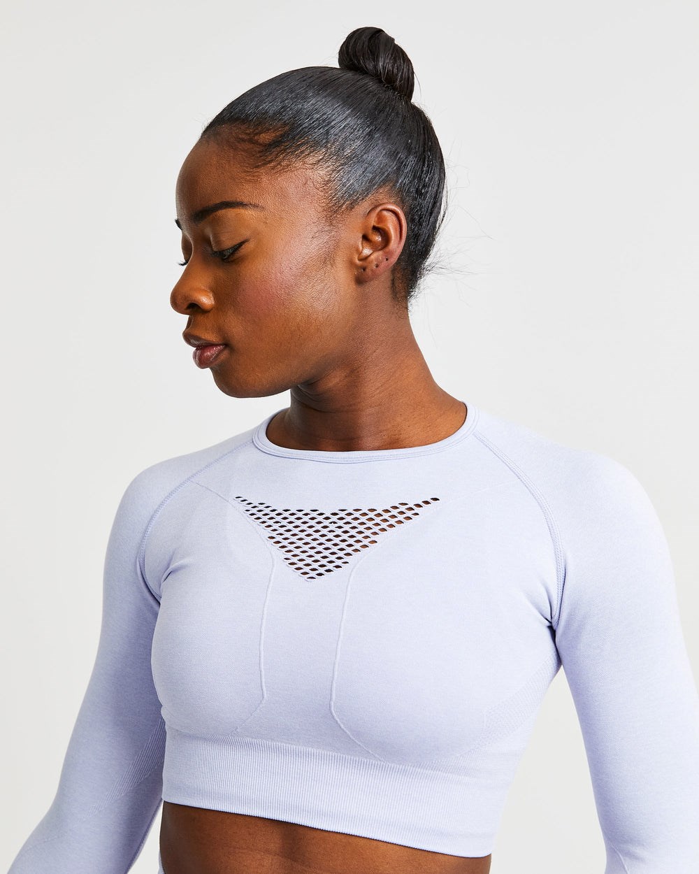 AYBL Motion Seamless Long Sleeve Crop Top Blå | 3168-ENVYT