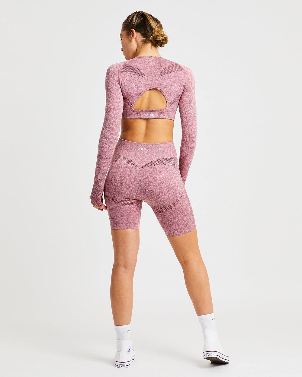 AYBL Motion Seamless Long Sleeve Crop Top Röda | 5612-NVEIA