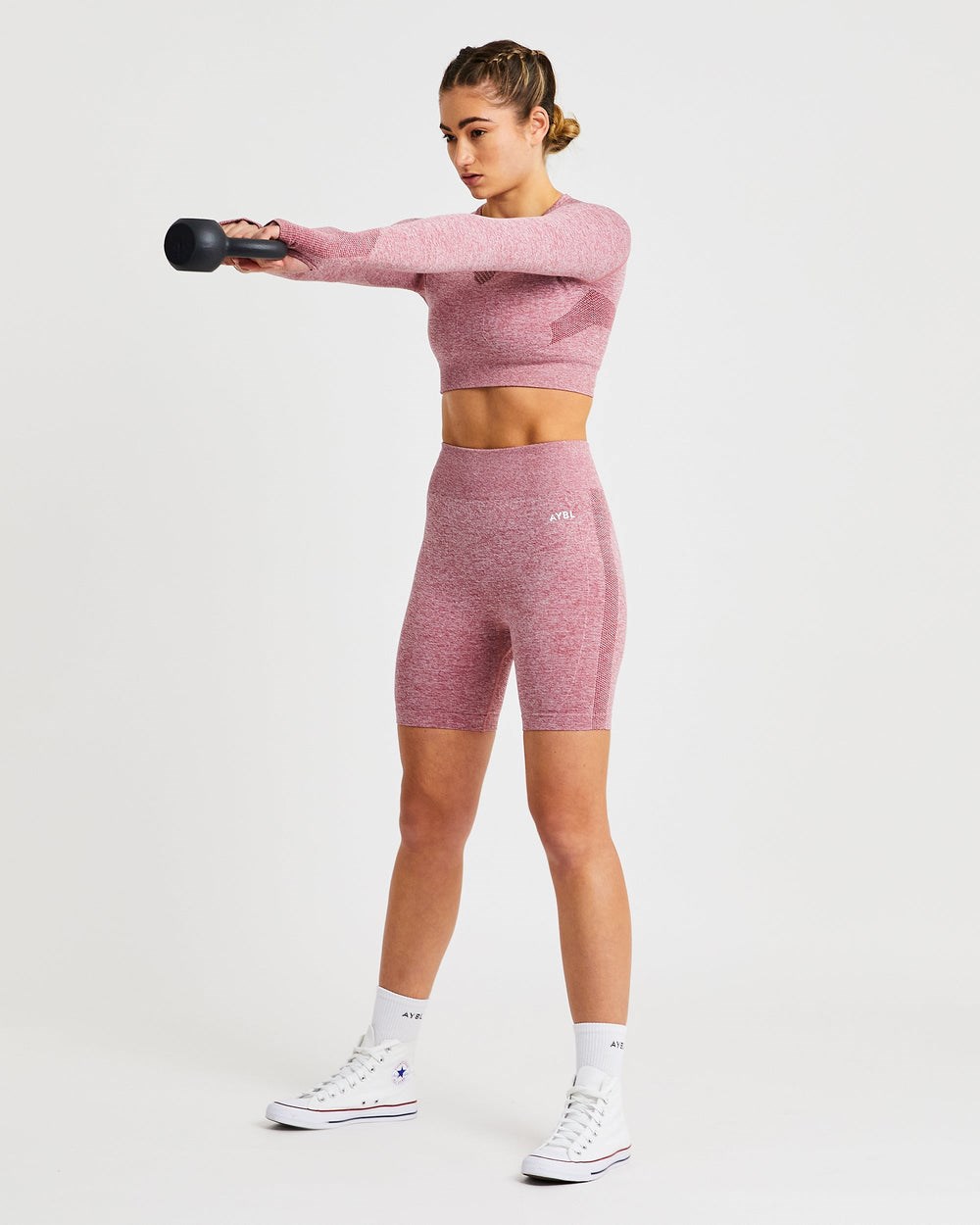 AYBL Motion Seamless Long Sleeve Crop Top Röda | 5612-NVEIA