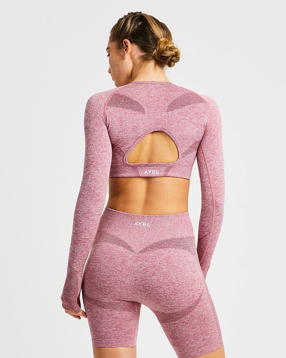 AYBL Motion Seamless Long Sleeve Crop Top Röda | 6059-GUMPC