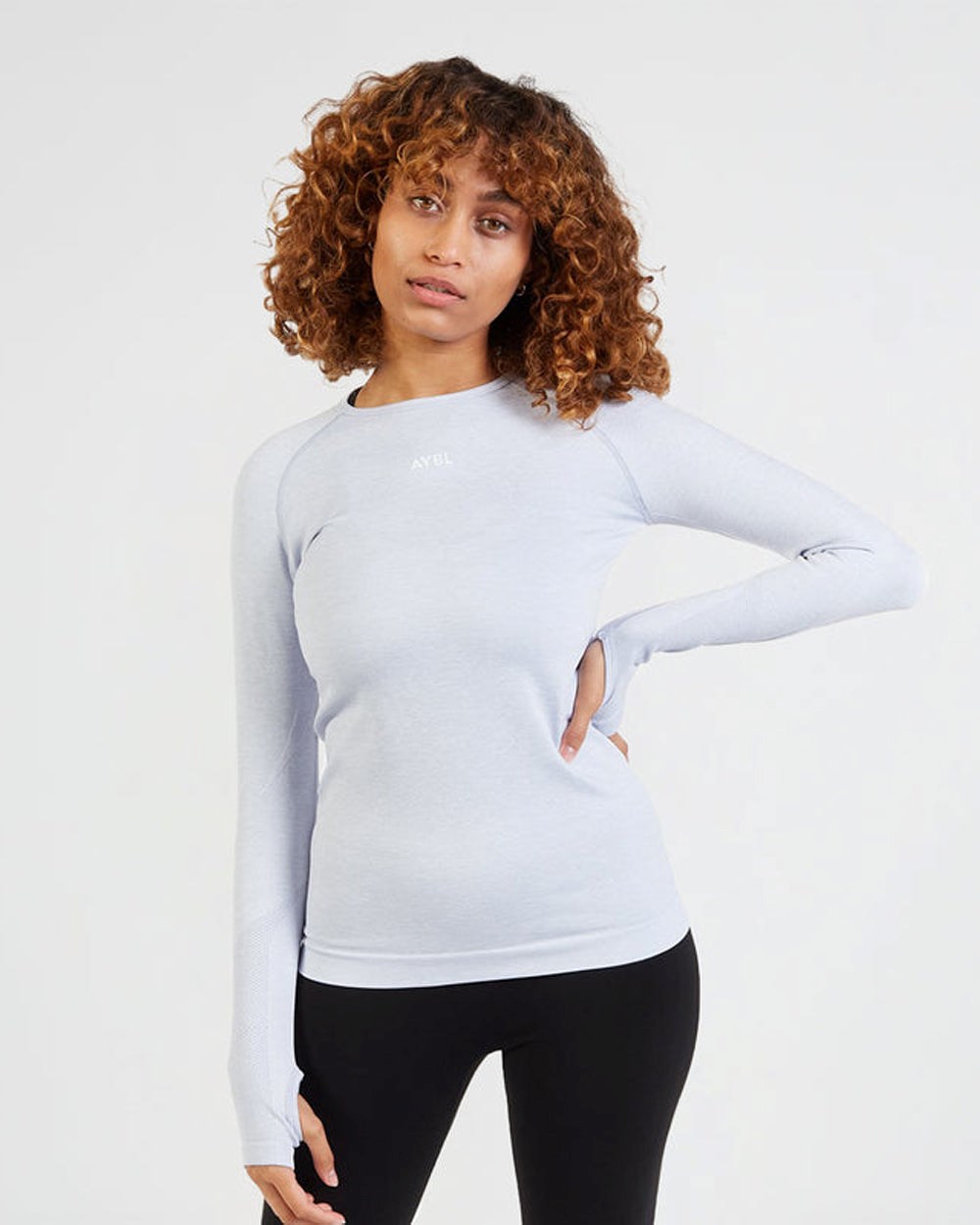 AYBL Motion Seamless Long Sleeve Top Blå | 5317-JWLRT