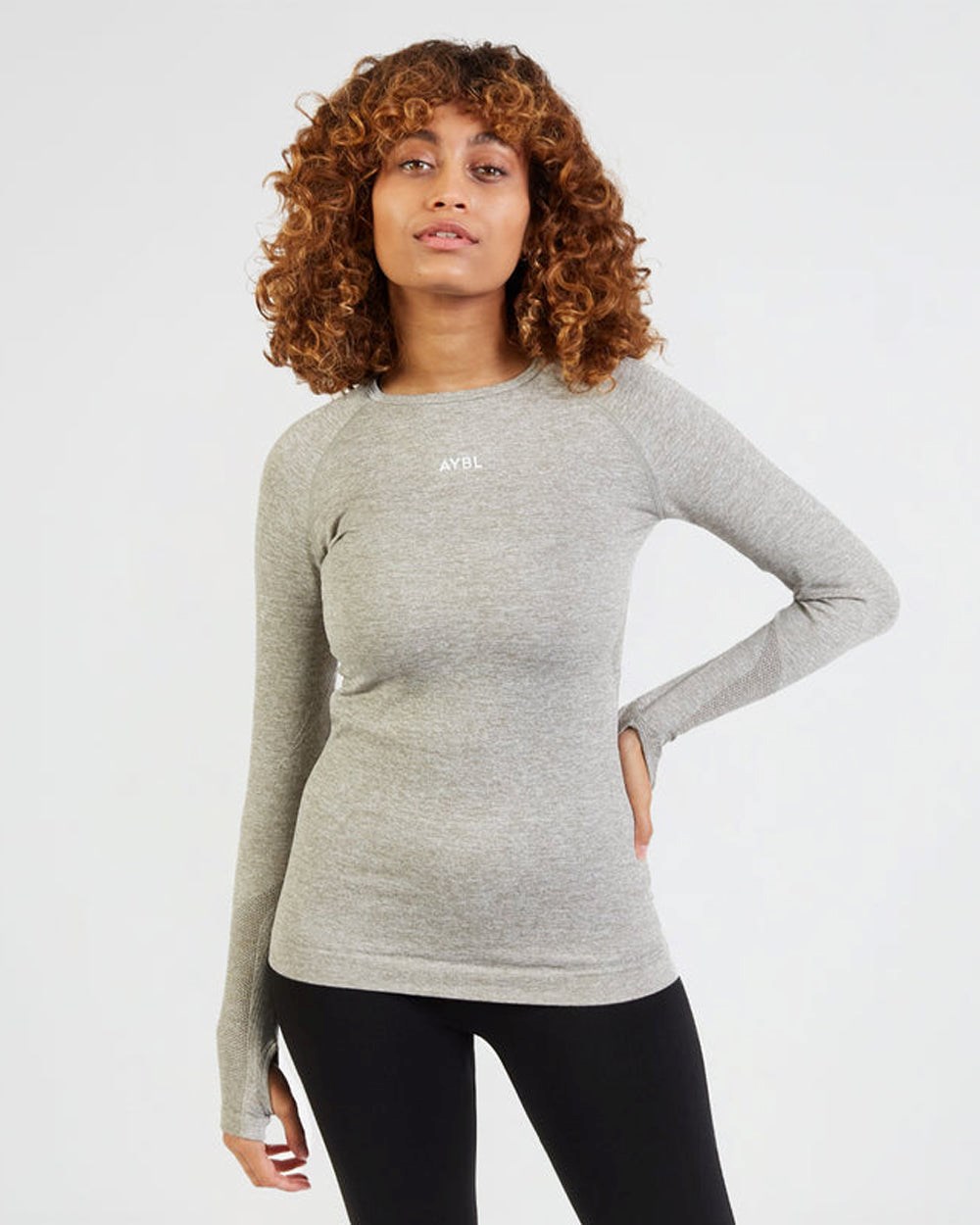 AYBL Motion Seamless Long Sleeve Top Khaki | 8261-BTLSC