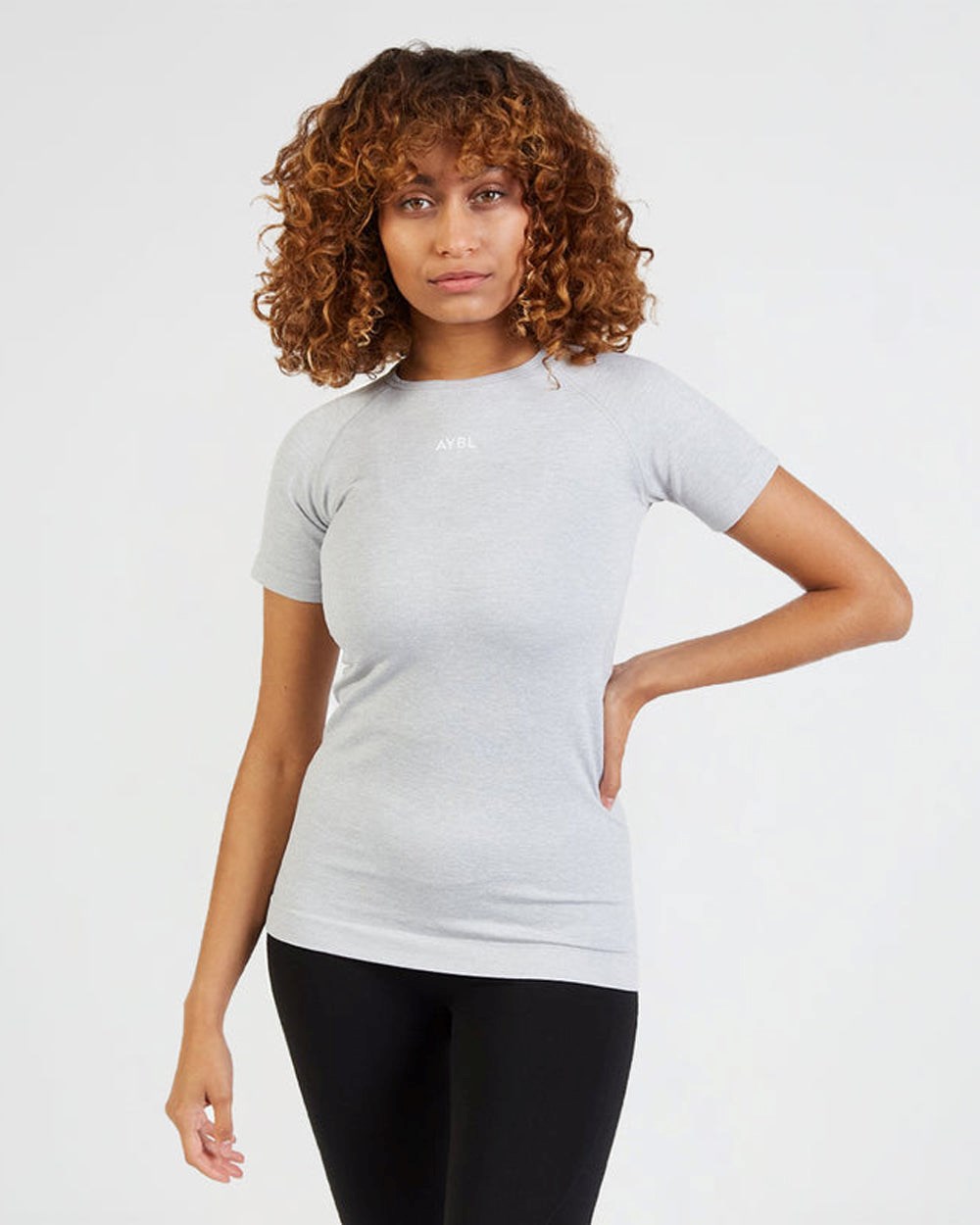 AYBL Motion Seamless T Shirt Ljusgrå | 7651-ROMWS