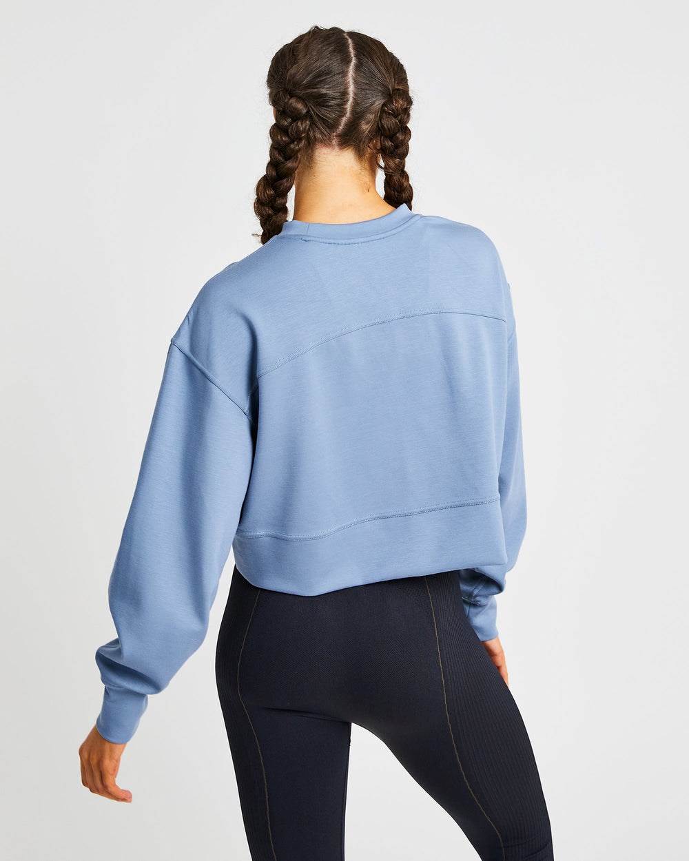 AYBL Oversized Crop Jumper Blå | 3981-CWTMN