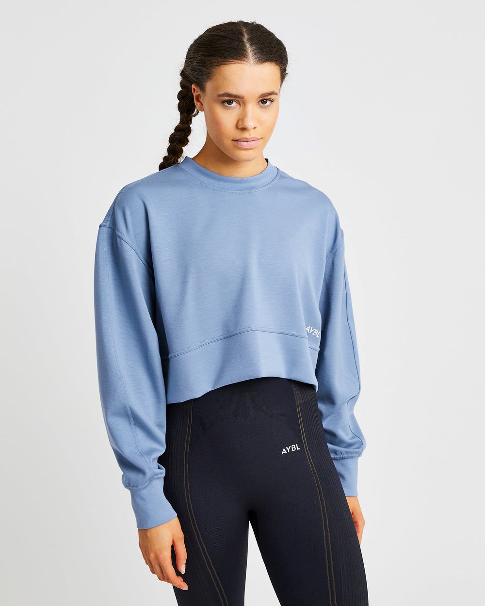 AYBL Oversized Crop Jumper Blå | 3981-CWTMN