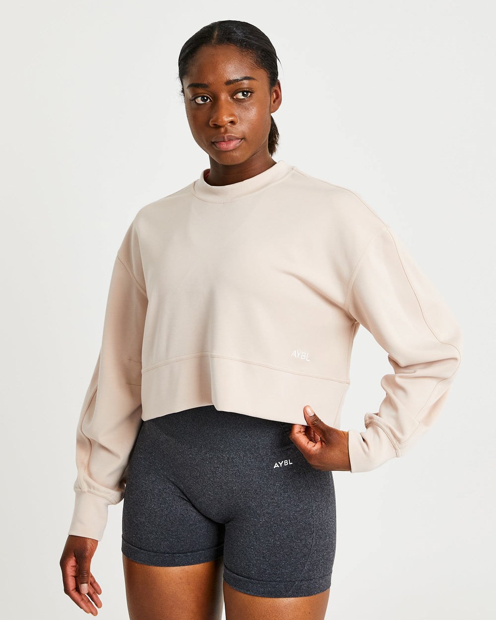 AYBL Oversized Crop Jumper Grädde | 5791-EWDOL