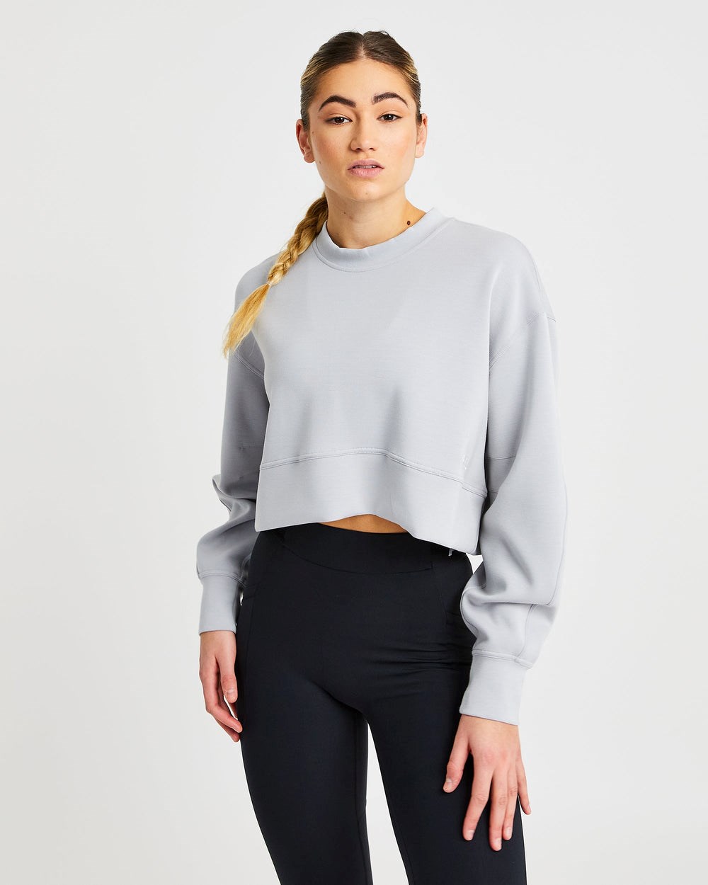 AYBL Oversized Crop Jumper Grå | 1435-AFIVB