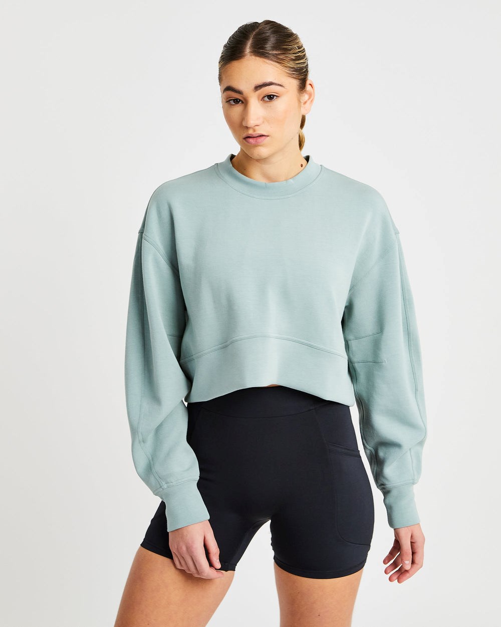 AYBL Oversized Crop Jumper Gröna | 3984-CDWZX