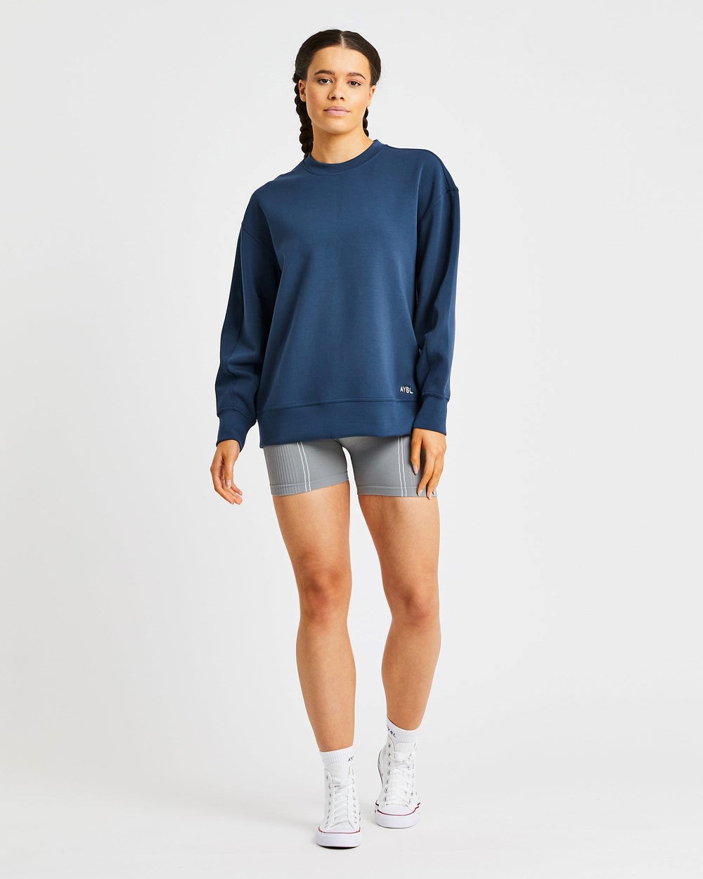 AYBL Oversized Jumper Marinblå | 8279-HFQNB