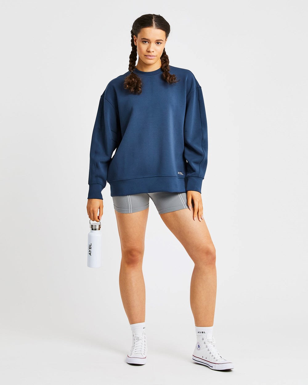 AYBL Oversized Jumper Marinblå | 8279-HFQNB