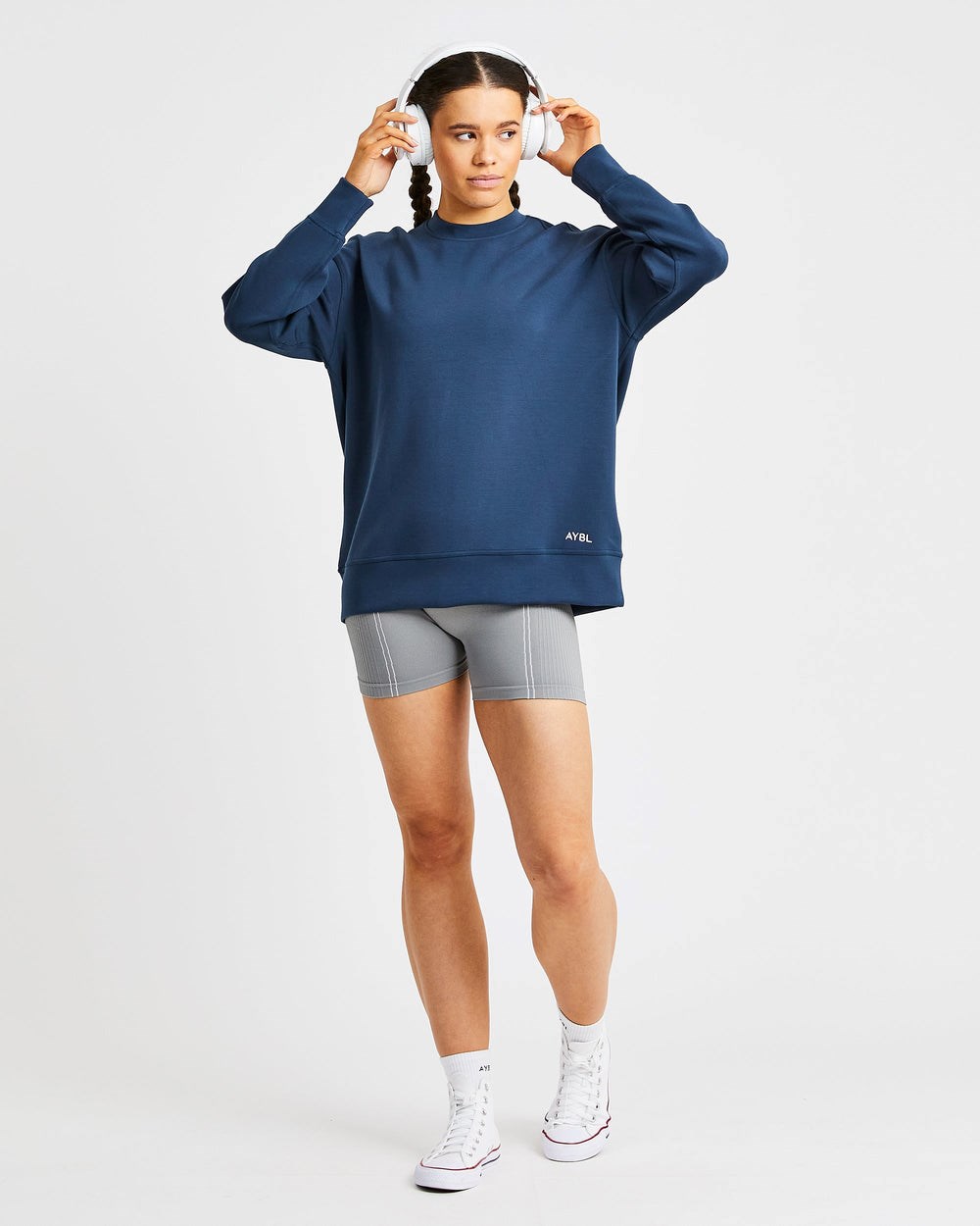 AYBL Oversized Jumper Marinblå | 8279-HFQNB