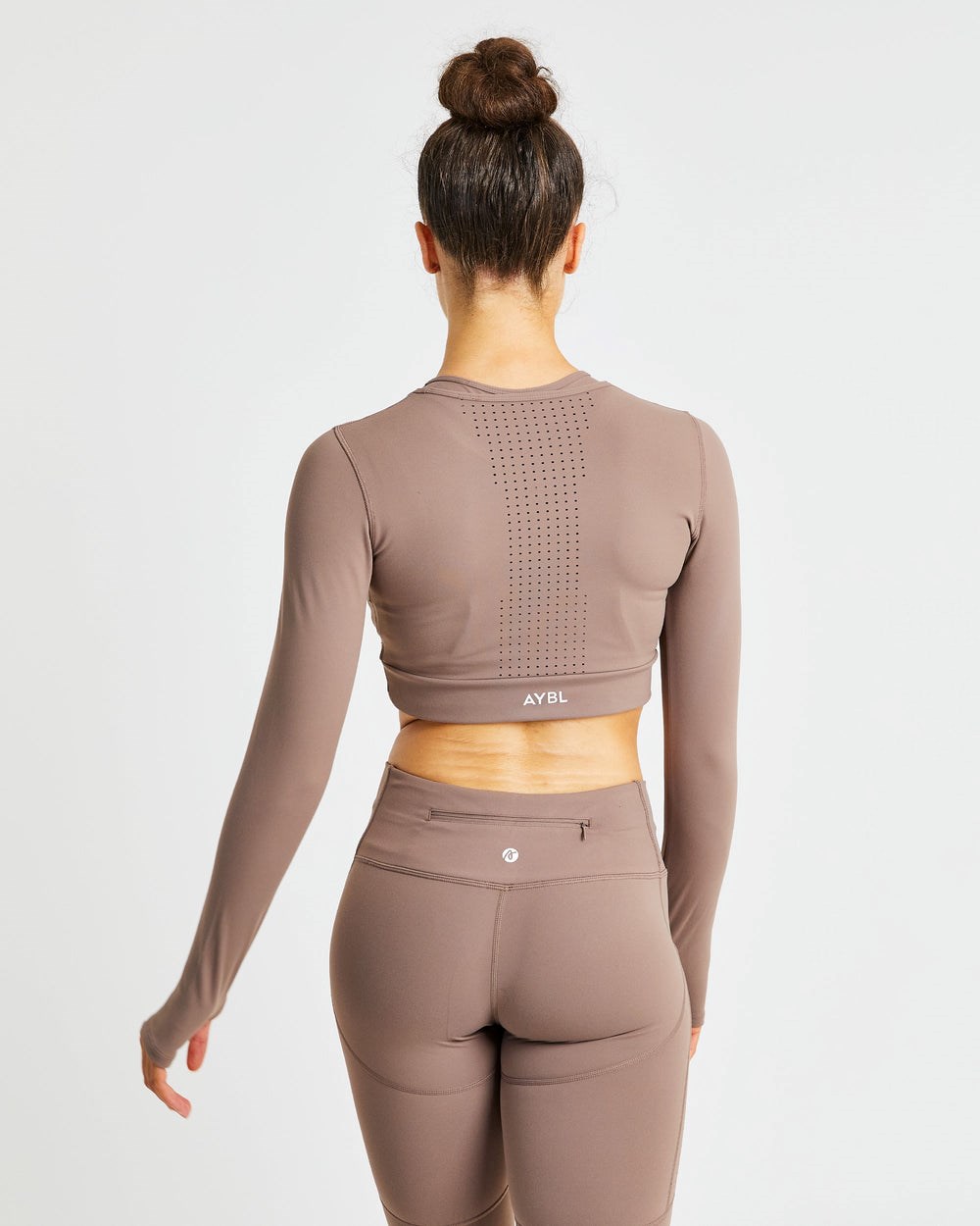 AYBL Pace Long Sleeve Crop Top Bruna | 0382-TKJVR