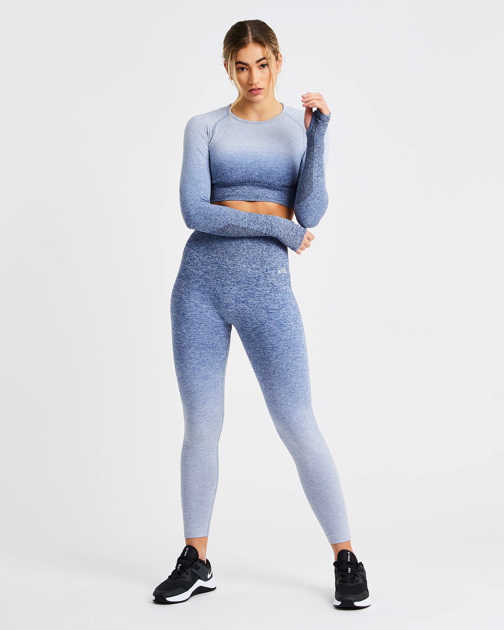 AYBL Pulse Ombré Seamless Leggings Marinblå | 5617-YPEUS