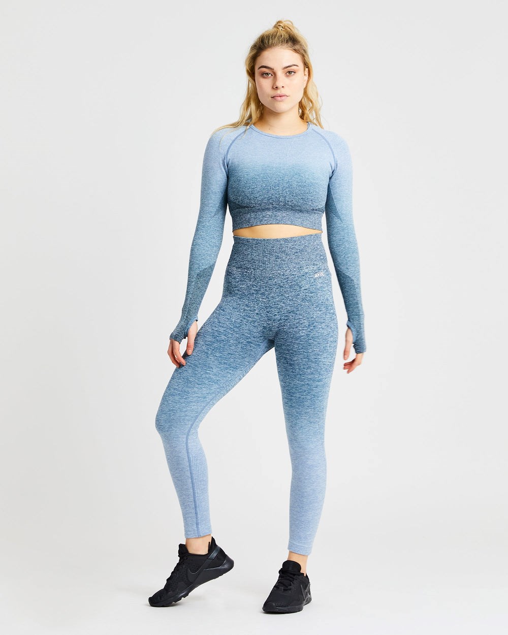 AYBL Pulse Ombré Seamless Leggings Teal | 1937-ZGMDU