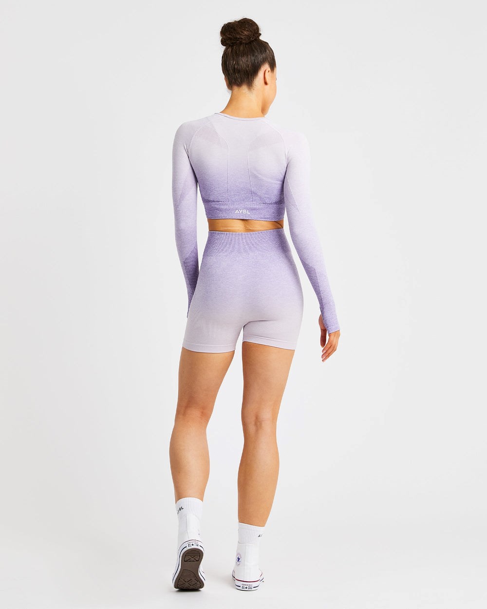 AYBL Pulse Ombré Seamless Long Sleeve Crop Top Lilac | 0374-HOSGF