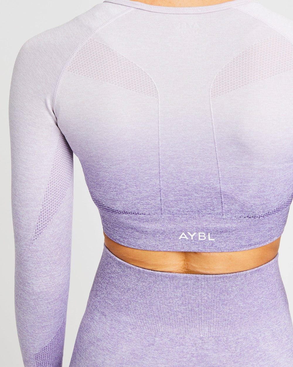 AYBL Pulse Ombré Seamless Long Sleeve Crop Top Lilac | 3452-TDGIS