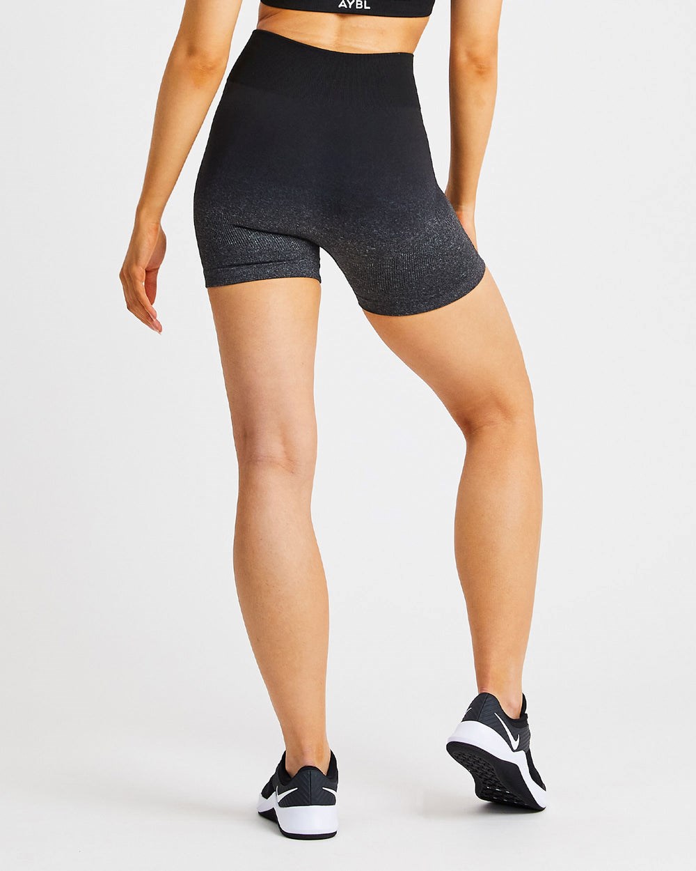 AYBL Pulse Ombré Seamless Shorts Black/Grey | 6804-ZVXBH