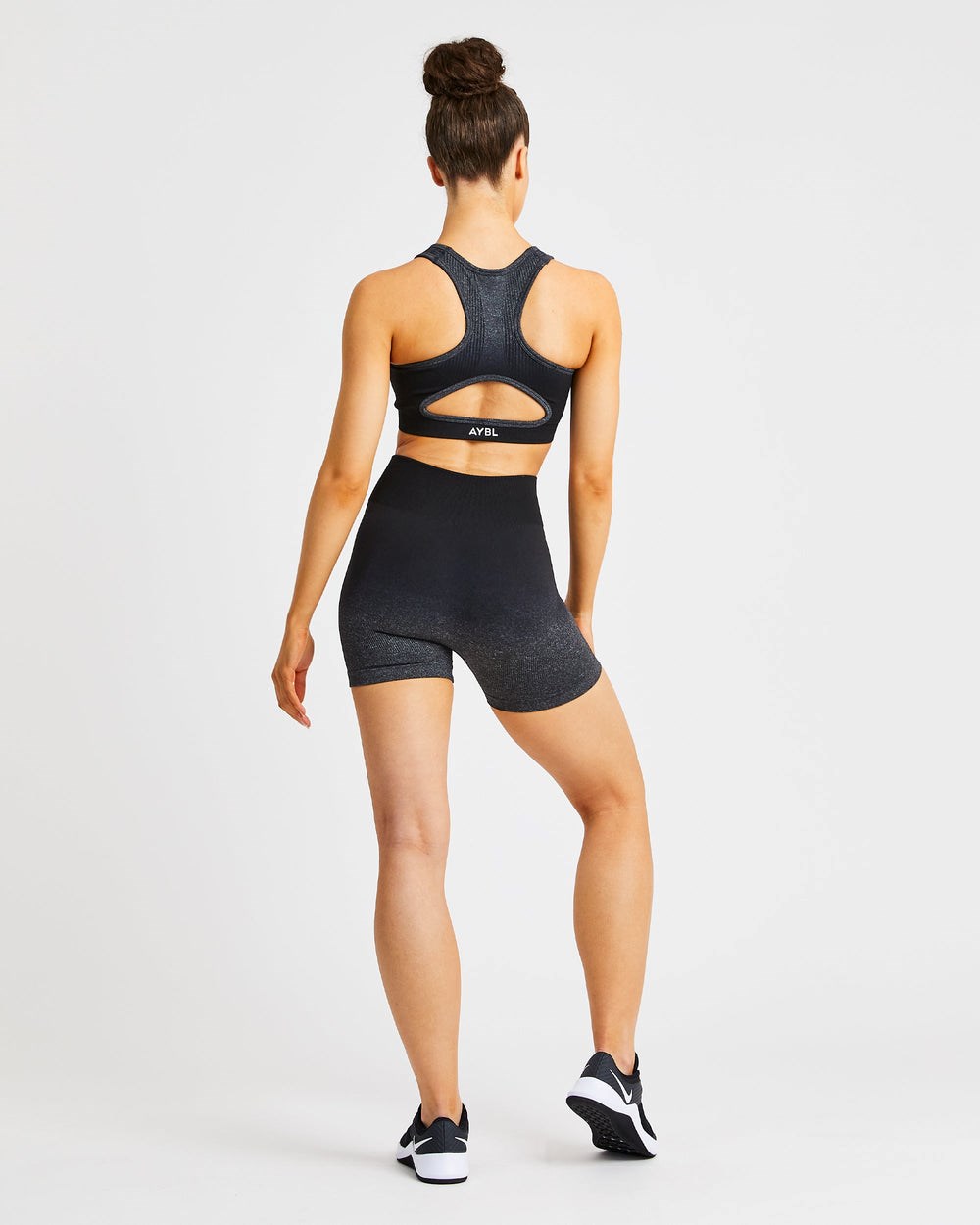 AYBL Pulse Ombré Seamless Shorts Black/Grey | 6804-ZVXBH